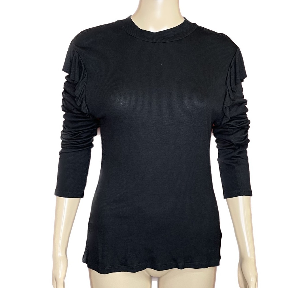 Aeropostale Long Ruffle Sleeve Mock Turtle Neck Size XL